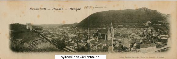 brasov, asadar prezint orasul meu prin 1909. panorama. Eu