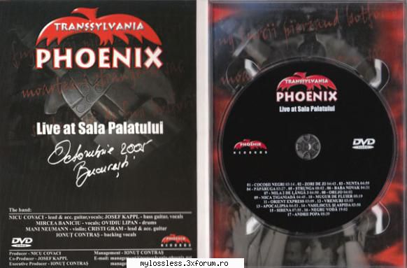 phoenix live sala info sala palatului dvd unui concert phoenix din octombrie 2005, sala palatului Eu