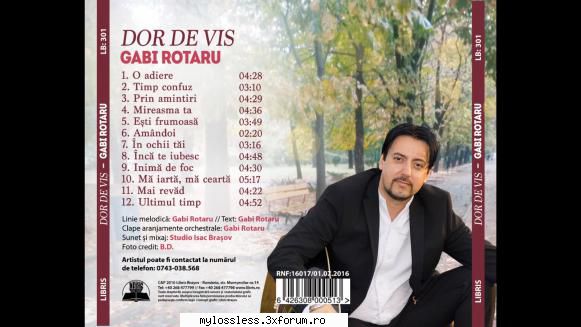 gabi rotaru dor vis (2016) [cd flac] adiere 02. timp confuz 03. prin amintiri 04. mireasma ta05.