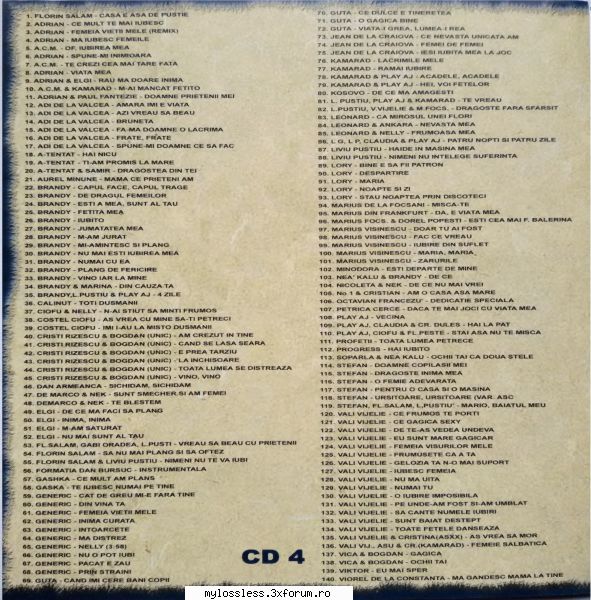 istoria manelelor vol.8 mp3 [140.mp3] 2004 mp3 tracklist: