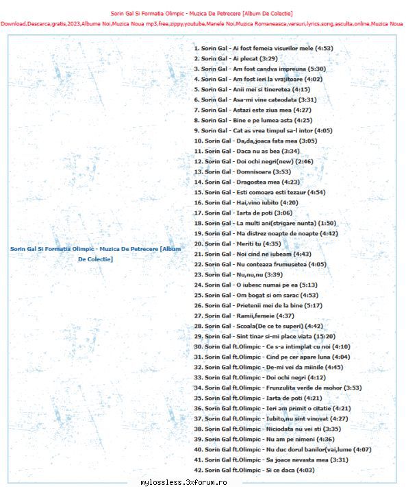 request albume, melodii format flac !:::... salutare! poate puteti ajuta asa ceva: