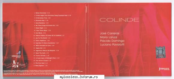 colinde editie  1. (00:02:34) jose carreras white  2. (00:02:38) luciano pavarotti holy Eu