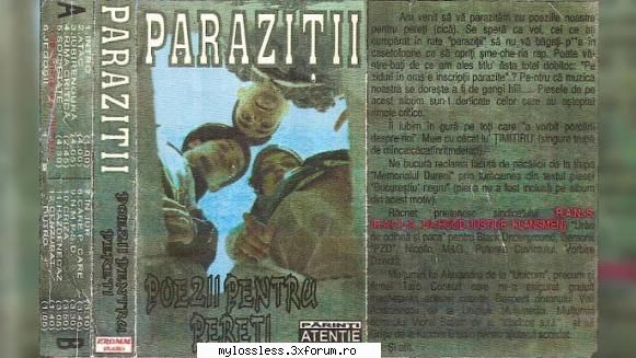 parazitii poezii pentru pereti (1995) (full album) &nbsp; &nbsp; &nbsp; &nbsp; &nbsp; &nbsp; &nbsp;