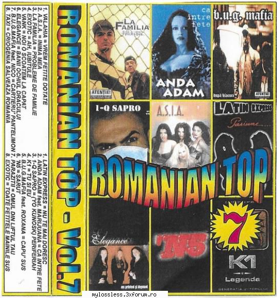 va - romanian top vol. 7 (1999) cassette 
01 valahia - vrem dotate
02 a.s.i.a - inima mea
03 la