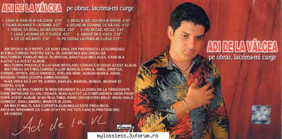 Adi de la Valcea - Pe obraz, lacrima-mi curge-CD-FLAC-2002-MiNT - Lossless - @ Muzica/Albume in format Lossless [FLAC]-[ROMANEASCA]