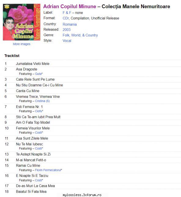 ...:::CERERE / REQUEST de Albume, Melodii in format FLAC !:::... - djjohny - @ Muzica/Albume in format Lossless [FLAC]-[ROMANEASCA]
