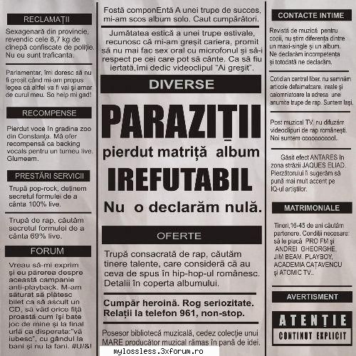 Paraziții - Irefutabil-CD-FLAC-2002-MT - kaname - @ Muzica/Albume in format Lossless [FLAC]-[ROMANEASCA]