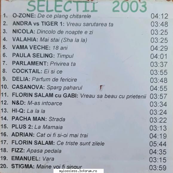 Selectii Romaneasca 2003 (ALBUM ORIGINAL) - andrei88sv - @ Muzica/Albume in format [MP3]-[ROMANEASCA/STRAINA]
