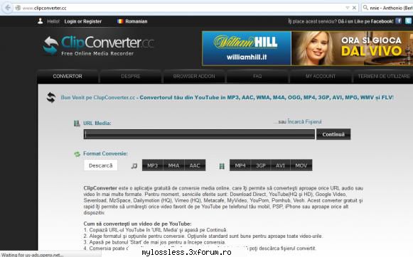 Site pentru Convertit Online Videoclipuri in MP3, FLAC, WAV etc. - Lossless - @ Tutoriale & Solutii utile pe intelesul tuturor