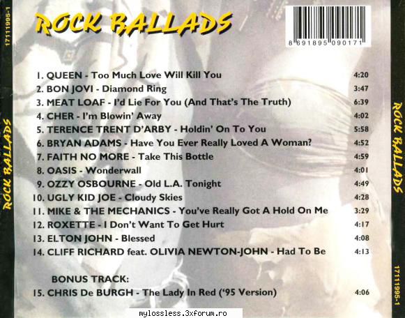V.A.-ROCK BALLADS (1995) by CX - Dj CX - @ Muzica/Albume in format Lossless [FLAC]-[STRAINA]